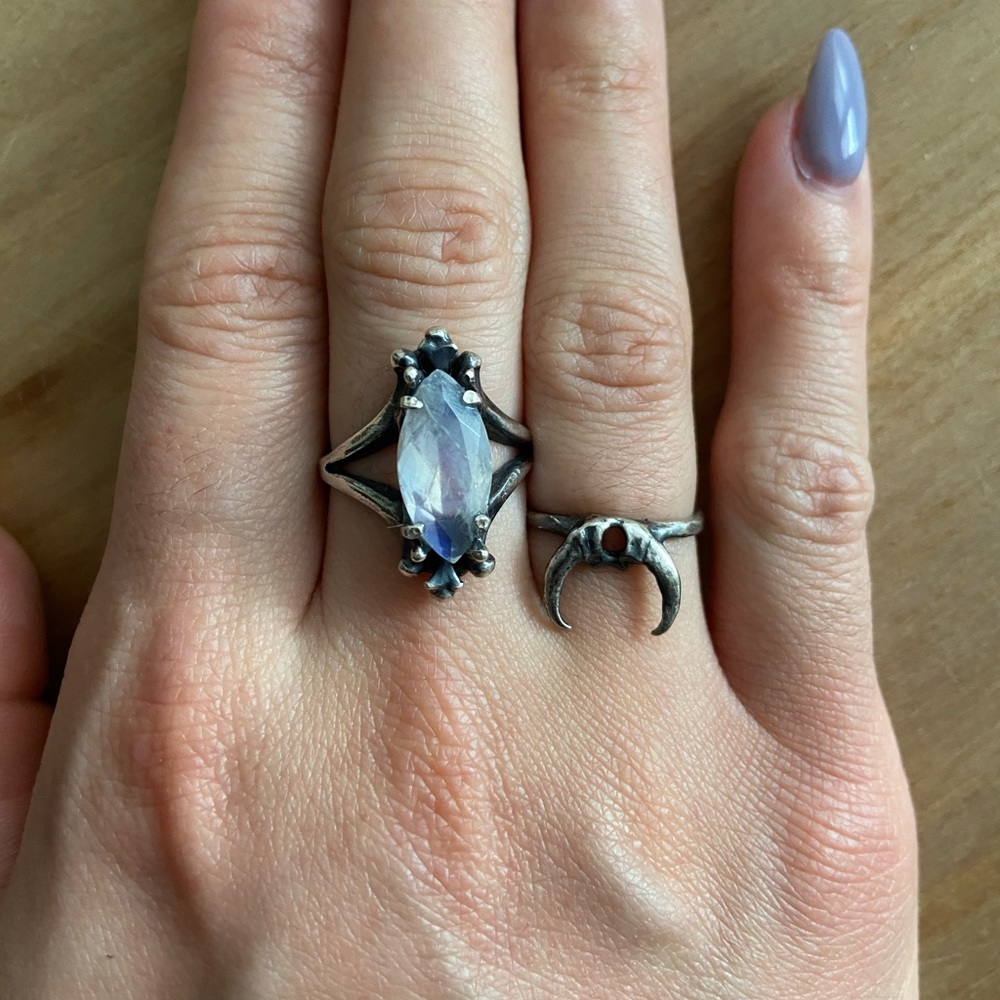Bloodmilk Hawk Talon Crescent moon ring size 6